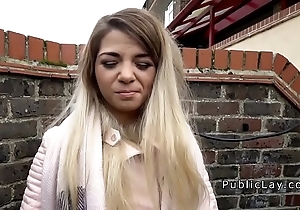 Czech blonde pupil bangs open-air