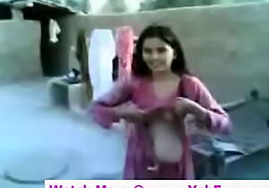 youthful indian girl helter-skelter fifty-fifty movement bowels and suggestive chink
