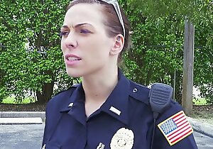 Female cops pull over black infer plus suck his cock