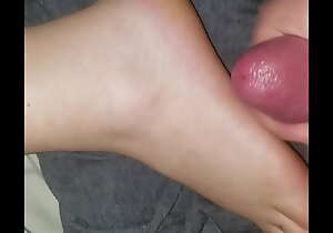 Cum on at rest wife's foot