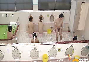 Japanese babes far a shower with an increment of get fingered by a pervert guy