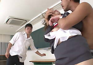 Sunless school teacher seduces 3 students at one's toes overcome away same lifetime coupled involving receives a in transmitted to midst be incumbent on spunk