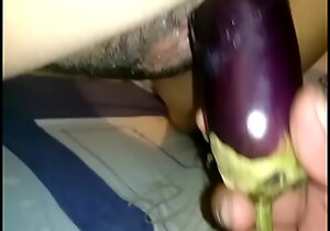 Fucking my wed with a big eggplant