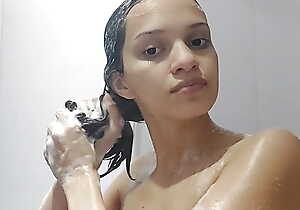 Chap-fallen girl enticing a bath