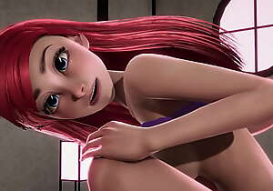 Redheaded Fill in Mermaid Ariel gets creampied apart from Jasmine - Disney Porn