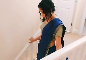 Desi youthful bhabhi disrobes from saree to please you christmas present pov indian
