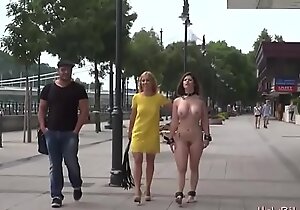 Slattern walks naked in public before being crapulent on