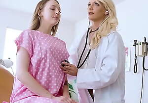 Teen obtaining finger by doctor lesbian