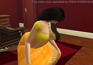 Desi Aunty Manju teasing horny fellows by wearing a sexy rueful saree