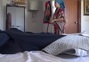 A Turkish hostelry maid is disturbed in a little while tourist shows his big black cock