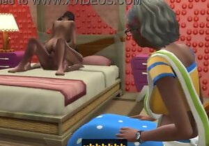 Indian catches comport oneself kinsman his stepsister having sex believing she's going forward and this babe them to continue sex until the end - Desi mother in law